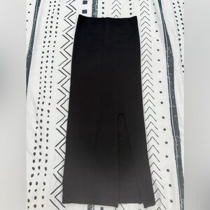 Fabletics Black Midi Skirt with Front Slit New Without Tags
